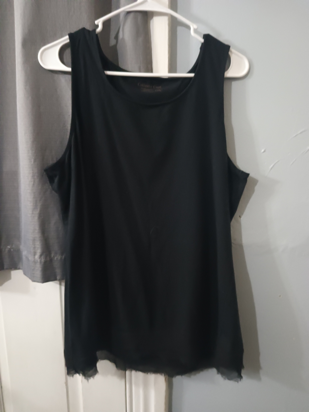 Coldwater Creek Black Sleeveless Tank with Raw Hem